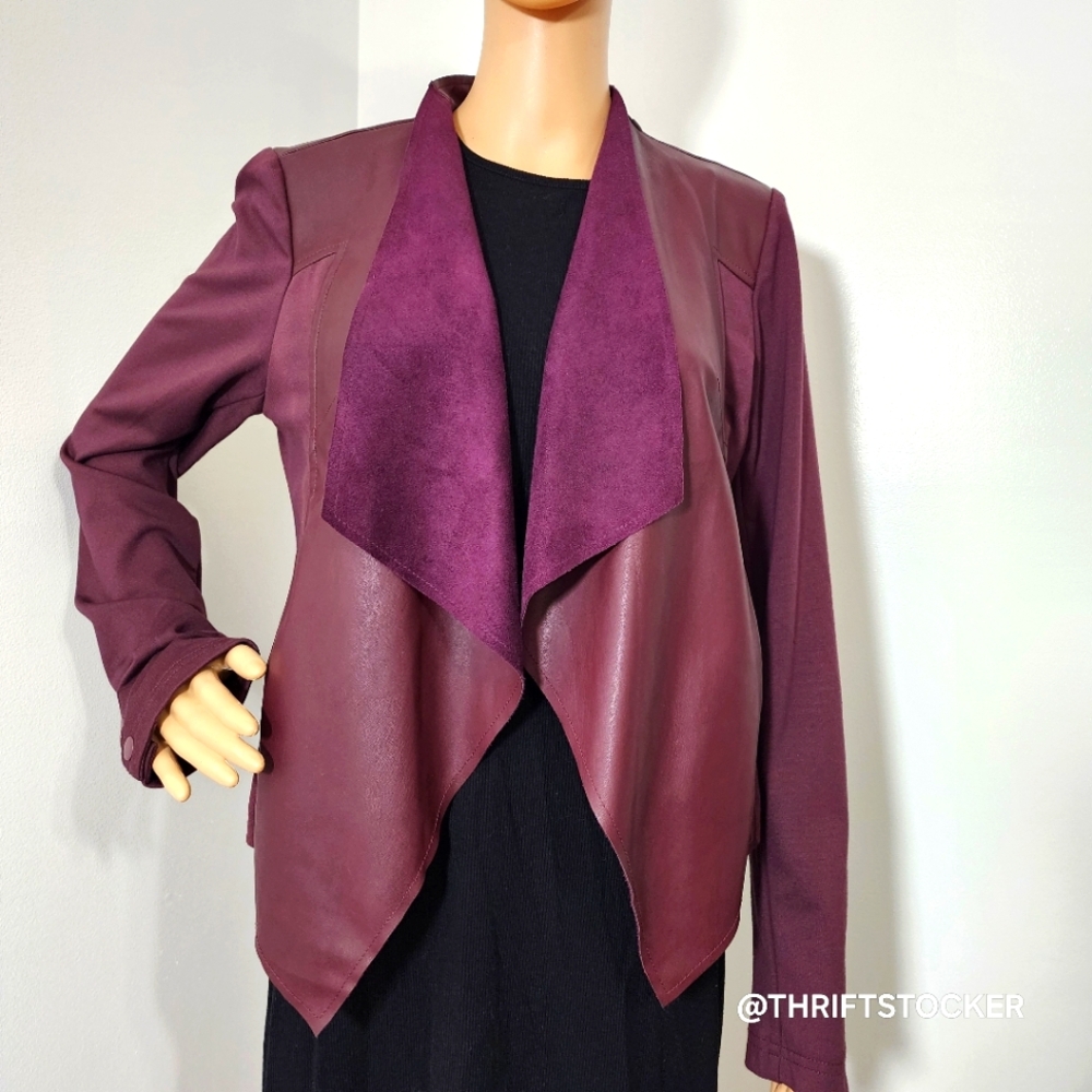 Burgundy Faux Leather Jacket